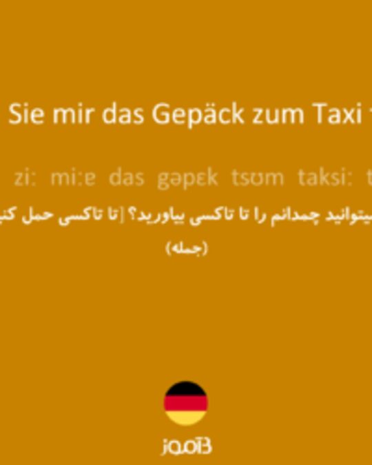  تصویر Können Sie mir das Gepäck zum Taxi tragen? - دیکشنری انگلیسی بیاموز