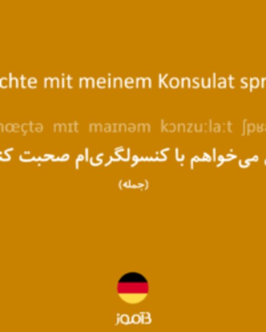  تصویر Ich möchte mit meinem Konsulat sprechen. - دیکشنری انگلیسی بیاموز