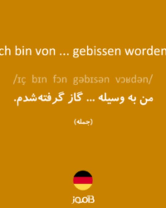  تصویر Ich bin von ... gebissen worden. - دیکشنری انگلیسی بیاموز