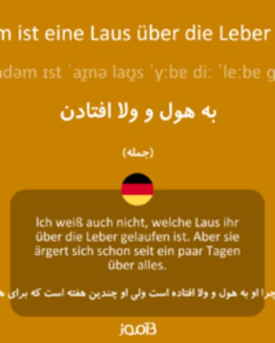  تصویر jemandem ist eine Laus über die Leber gelaufen. - دیکشنری انگلیسی بیاموز