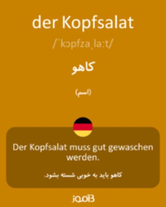  تصویر der Kopfsalat - دیکشنری انگلیسی بیاموز