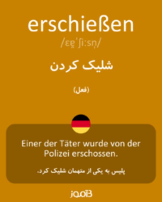  تصویر erschießen - دیکشنری انگلیسی بیاموز