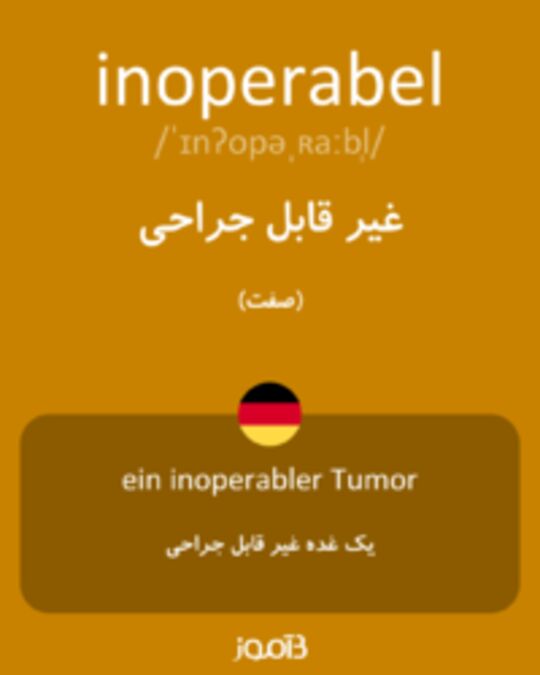  تصویر inoperabel - دیکشنری انگلیسی بیاموز