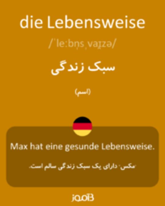  تصویر die Lebensweise - دیکشنری انگلیسی بیاموز