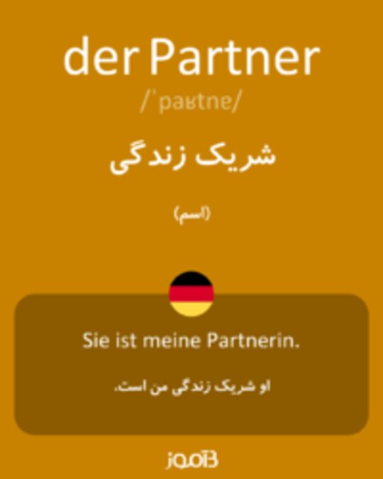  تصویر der Partner - دیکشنری انگلیسی بیاموز