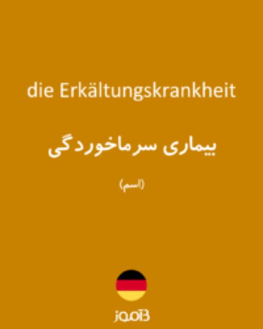  تصویر die Erkältungskrankheit - دیکشنری انگلیسی بیاموز