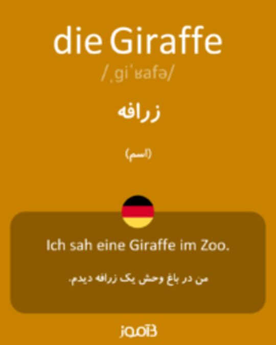  تصویر die Giraffe - دیکشنری انگلیسی بیاموز