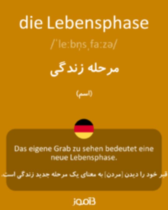  تصویر die Lebensphase - دیکشنری انگلیسی بیاموز