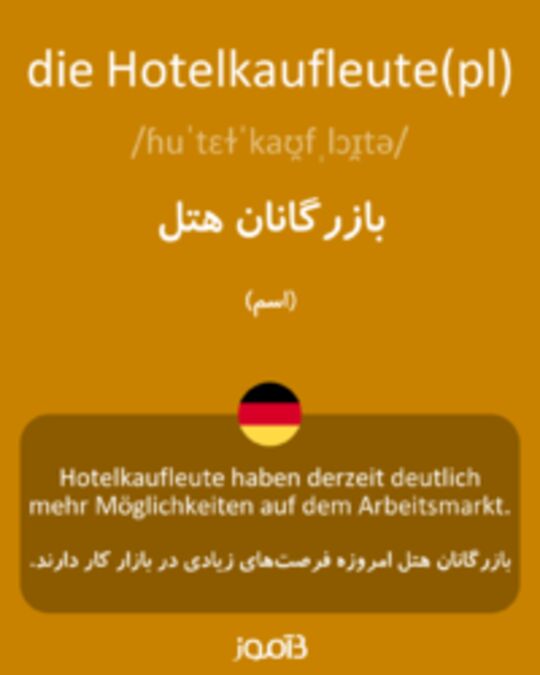  تصویر die Hotelkaufleute(pl) - دیکشنری انگلیسی بیاموز