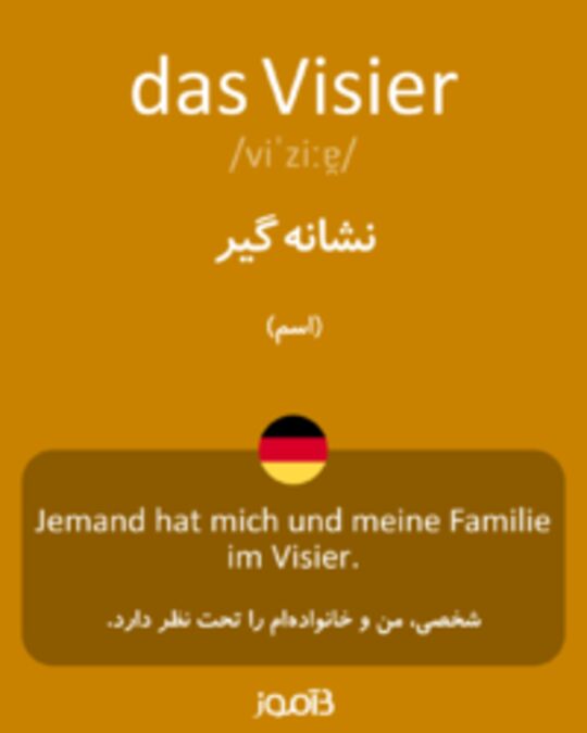  تصویر das Visier - دیکشنری انگلیسی بیاموز