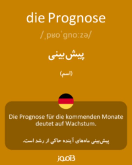  تصویر die Prognose - دیکشنری انگلیسی بیاموز