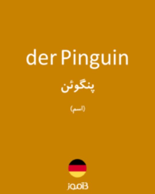  تصویر der Pinguin - دیکشنری انگلیسی بیاموز