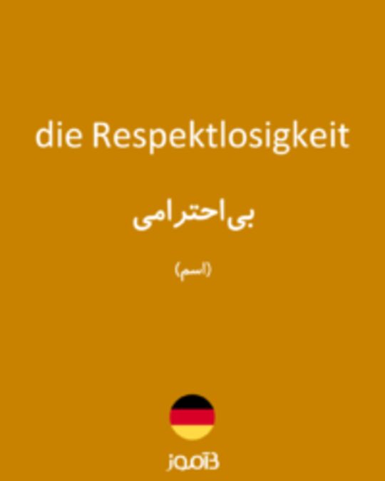  تصویر die Respektlosigkeit - دیکشنری انگلیسی بیاموز