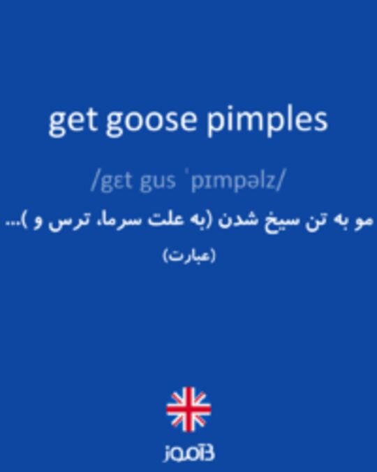  تصویر get goose pimples - دیکشنری انگلیسی بیاموز