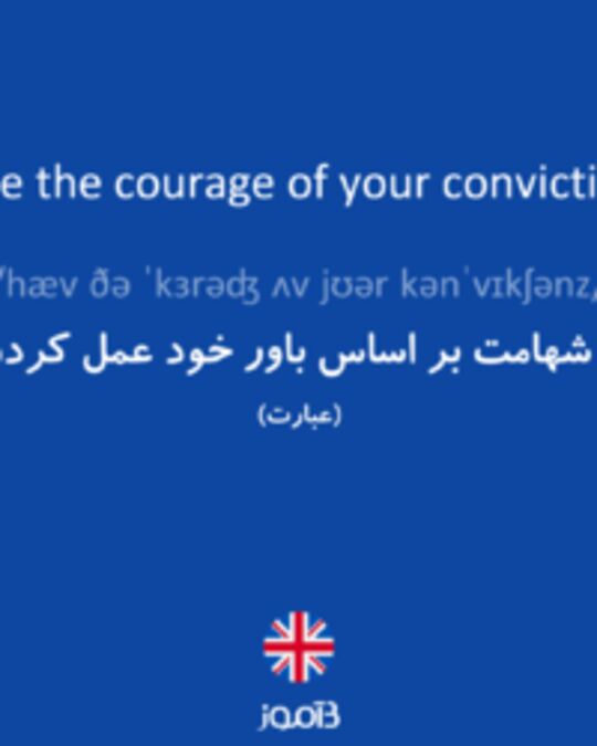  تصویر have the courage of your convictions - دیکشنری انگلیسی بیاموز