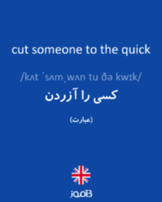  تصویر cut someone to the quick - دیکشنری انگلیسی بیاموز