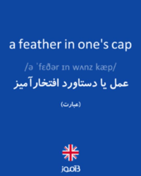  تصویر a feather in one's cap - دیکشنری انگلیسی بیاموز