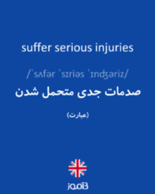  تصویر suffer serious injuries - دیکشنری انگلیسی بیاموز