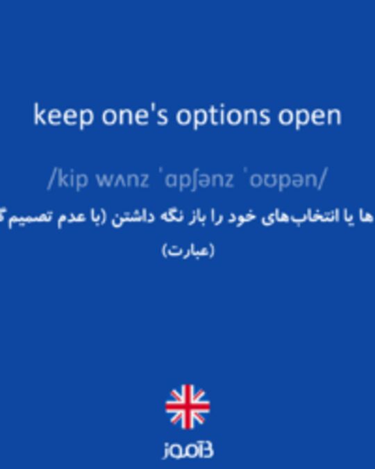  تصویر keep one's options open - دیکشنری انگلیسی بیاموز