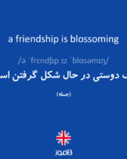  تصویر a friendship is blossoming - دیکشنری انگلیسی بیاموز