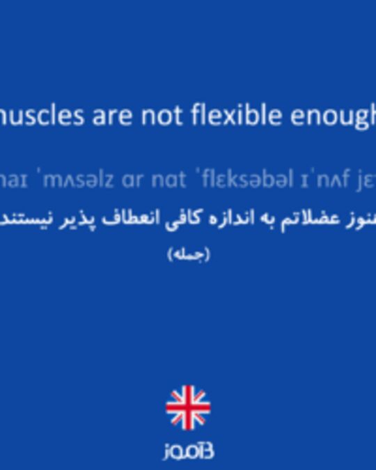  تصویر My muscles are not flexible enough yet. - دیکشنری انگلیسی بیاموز