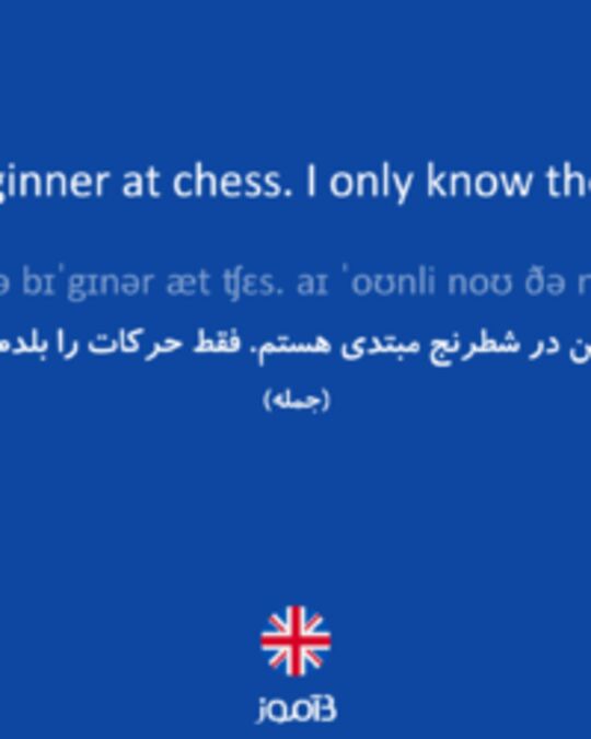  تصویر I'm a beginner at chess. I only know the moves. - دیکشنری انگلیسی بیاموز