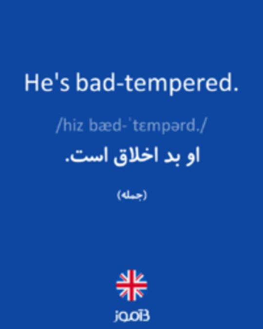  تصویر He's bad-tempered. - دیکشنری انگلیسی بیاموز