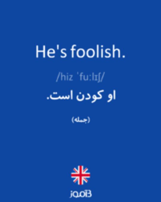  تصویر He's foolish. - دیکشنری انگلیسی بیاموز