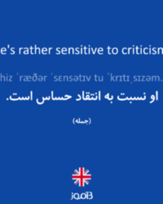  تصویر He's rather sensitive to criticism. - دیکشنری انگلیسی بیاموز
