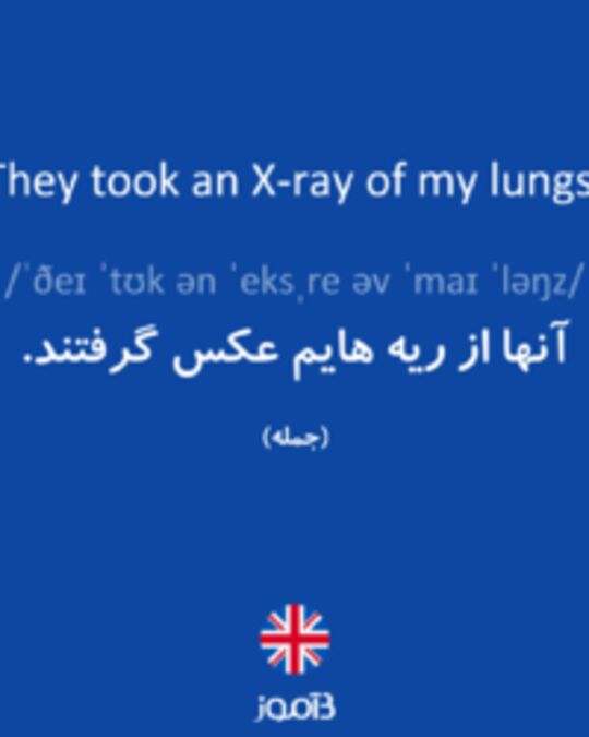  تصویر They took an X-ray of my lungs. - دیکشنری انگلیسی بیاموز