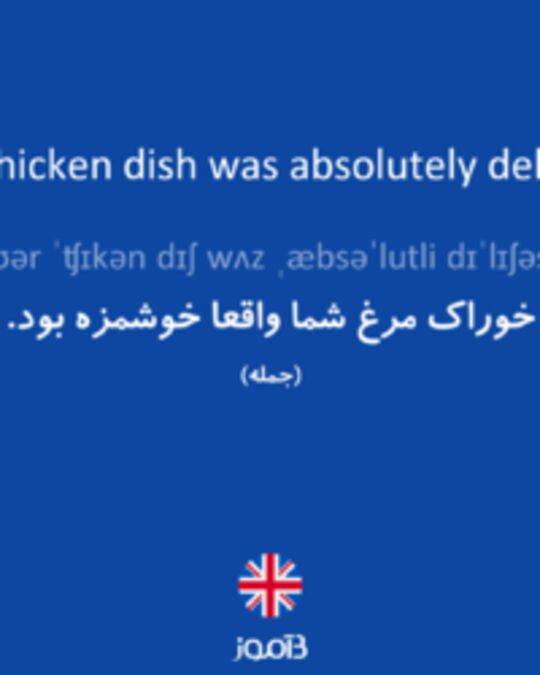  تصویر Your chicken dish was absolutely delicious. - دیکشنری انگلیسی بیاموز