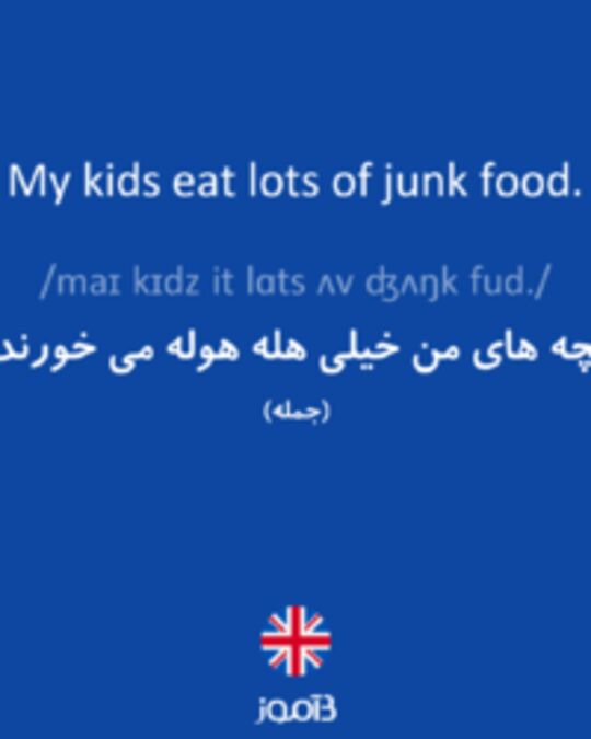  تصویر My kids eat lots of junk food. - دیکشنری انگلیسی بیاموز