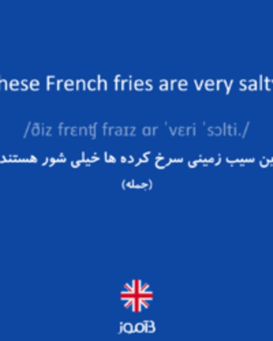  تصویر These French fries are very salty. - دیکشنری انگلیسی بیاموز