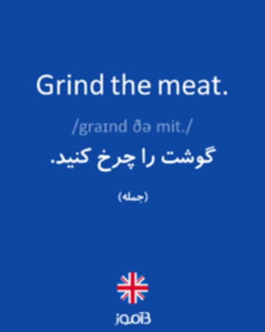  تصویر Grind the meat. - دیکشنری انگلیسی بیاموز