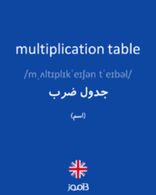  تصویر multiplication table - دیکشنری انگلیسی بیاموز