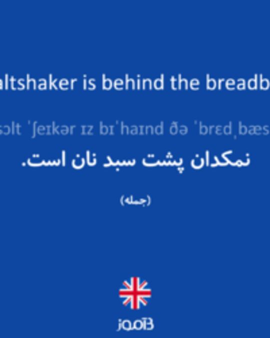  تصویر The saltshaker is behind the breadbasket. - دیکشنری انگلیسی بیاموز