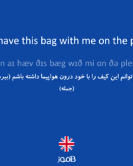  تصویر Can I have this bag with me on the plane? - دیکشنری انگلیسی بیاموز