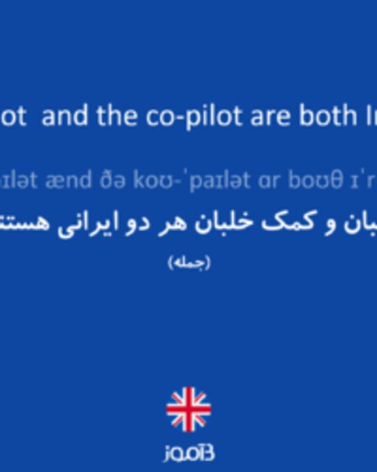  تصویر The pilot  and the co-pilot are both Iranian. - دیکشنری انگلیسی بیاموز