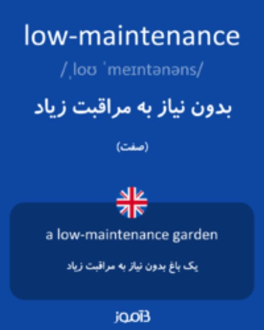  تصویر low-maintenance - دیکشنری انگلیسی بیاموز