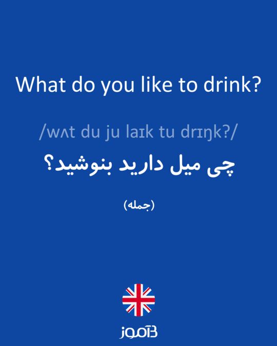 ترجمه کلمه what do you like to drink? به فارسی | دیکشنری انگلیسی بیاموز