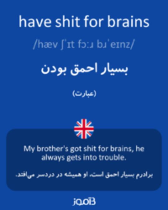  تصویر have shit for brains - دیکشنری انگلیسی بیاموز