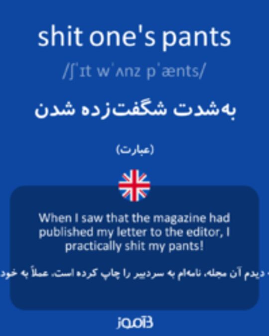  تصویر shit one's pants - دیکشنری انگلیسی بیاموز