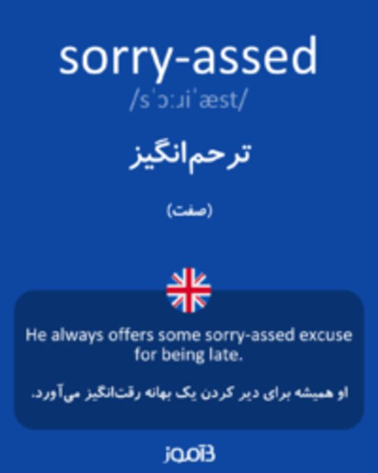  تصویر sorry-assed - دیکشنری انگلیسی بیاموز