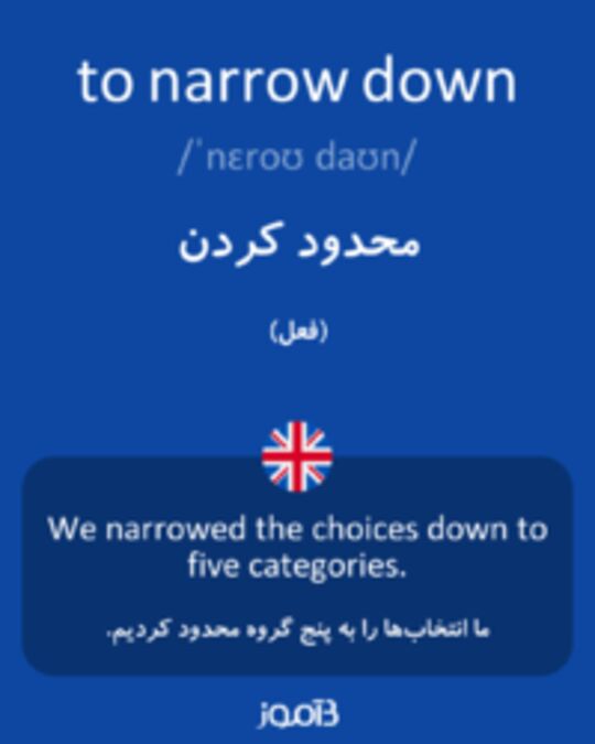  تصویر to narrow down - دیکشنری انگلیسی بیاموز