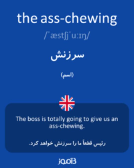  تصویر the ass-chewing - دیکشنری انگلیسی بیاموز