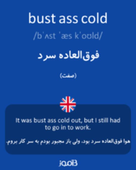  تصویر bust ass cold - دیکشنری انگلیسی بیاموز