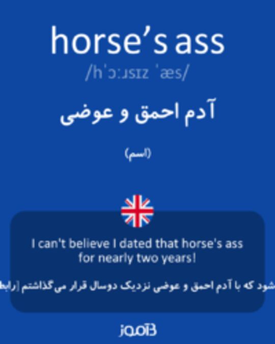  تصویر horse’s ass - دیکشنری انگلیسی بیاموز