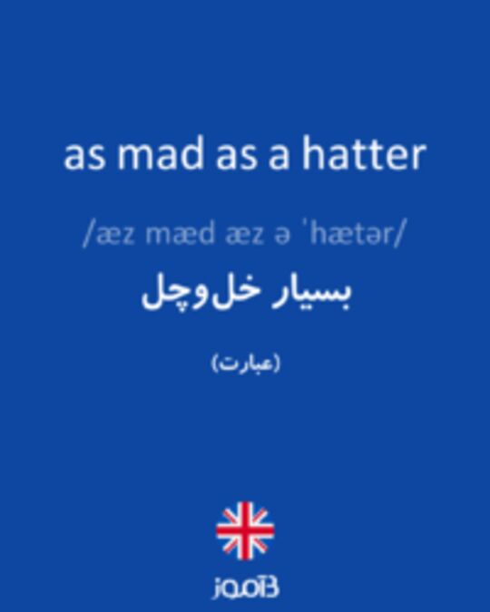  تصویر as mad as a hatter - دیکشنری انگلیسی بیاموز