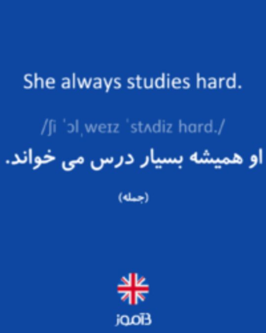  تصویر She always studies hard. - دیکشنری انگلیسی بیاموز