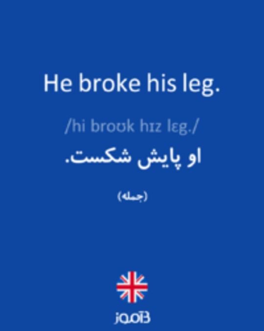 تصویر He broke his leg. - دیکشنری انگلیسی بیاموز